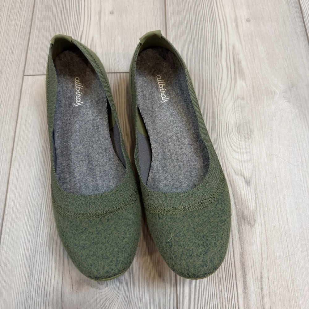 Allbirds Green Ballet Flat Tree Breezers Comfort Shoes Womens 10 Calm‎ Cargo - Picture 3 of 9